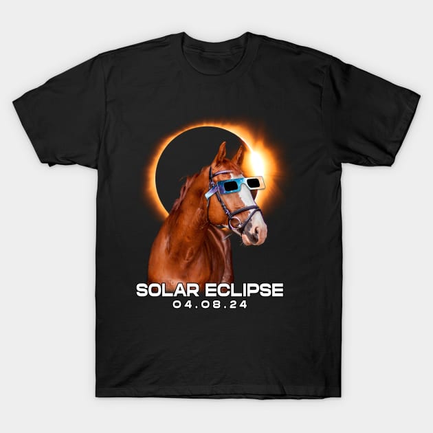 Riding Through the Eclipse: Horse Lover's Cosmic Adventure Tee T-Shirt by ArtByJenX